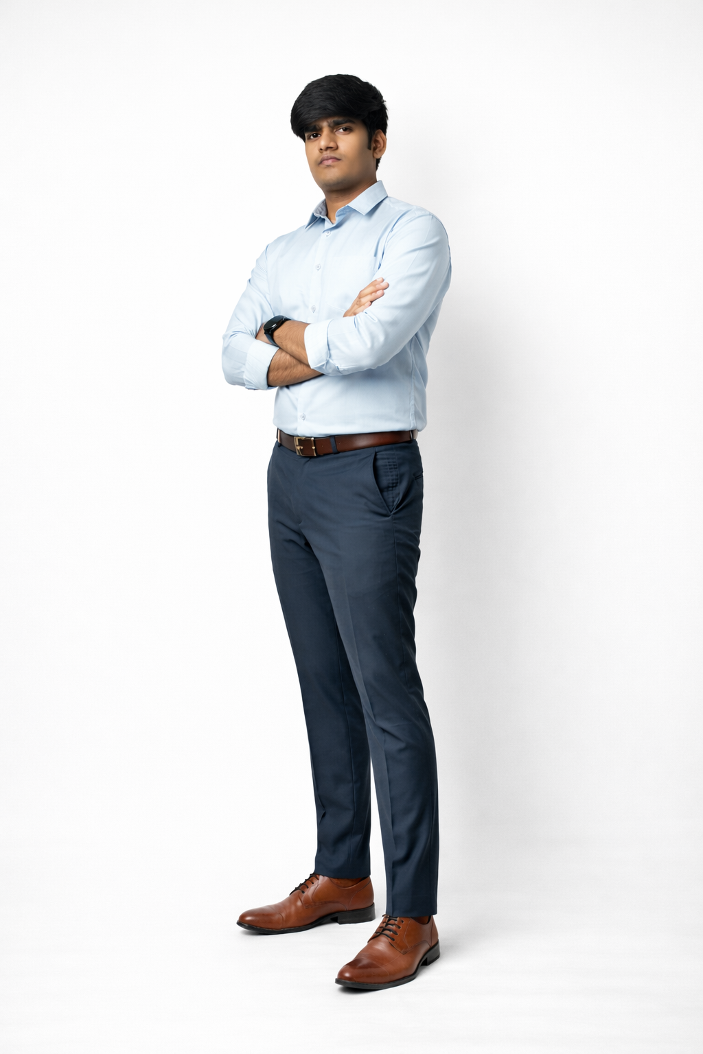 Blue Ice Grey Micro-Textured Formal Shirt