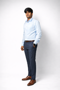 Blue Ice Grey Micro-Textured Formal Shirt