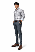 Grey Windowpane Check Shirt
