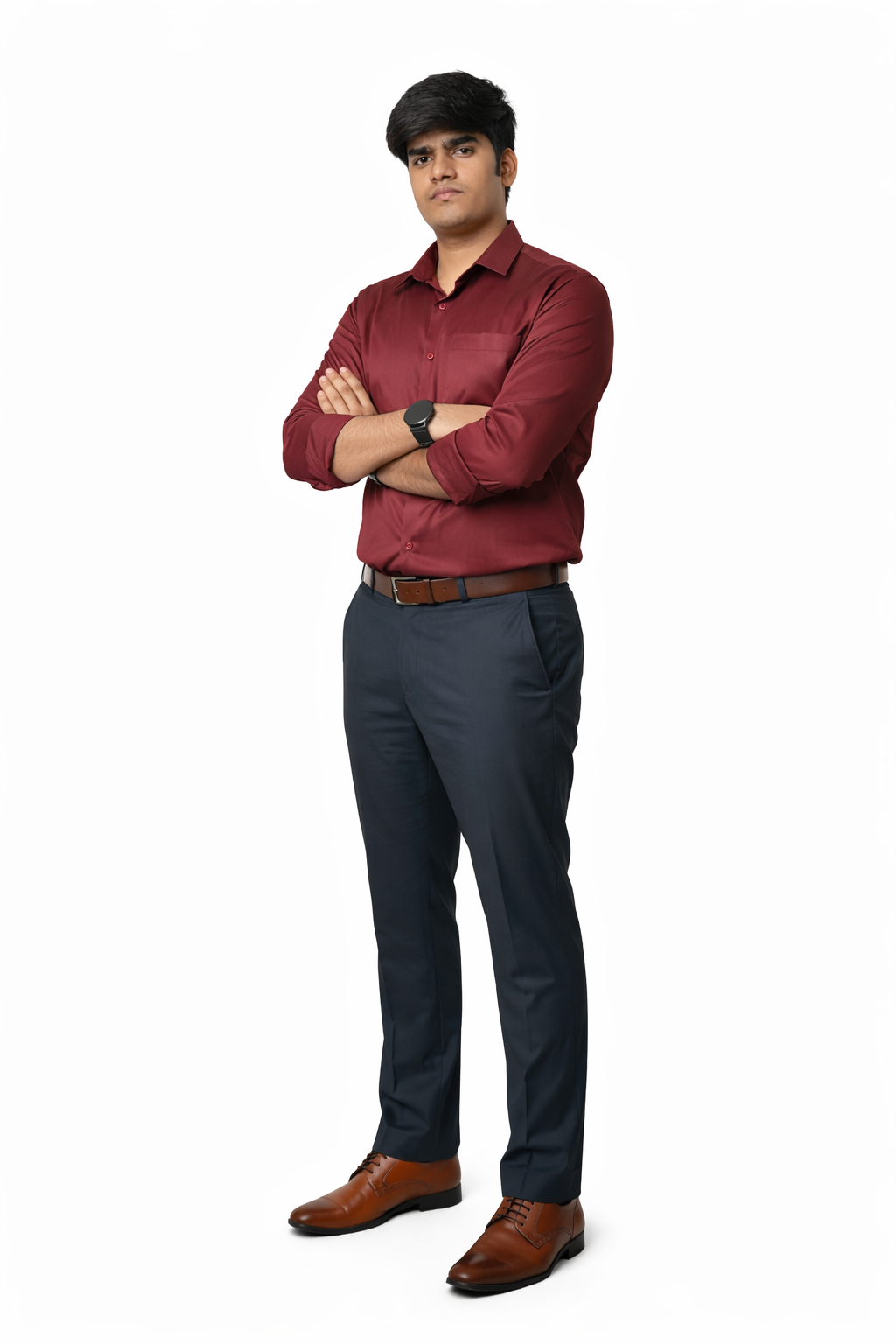 Crimson Rose Micro-Textured Formal Shirt
