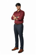 Crimson Rose Micro-Textured Formal Shirt