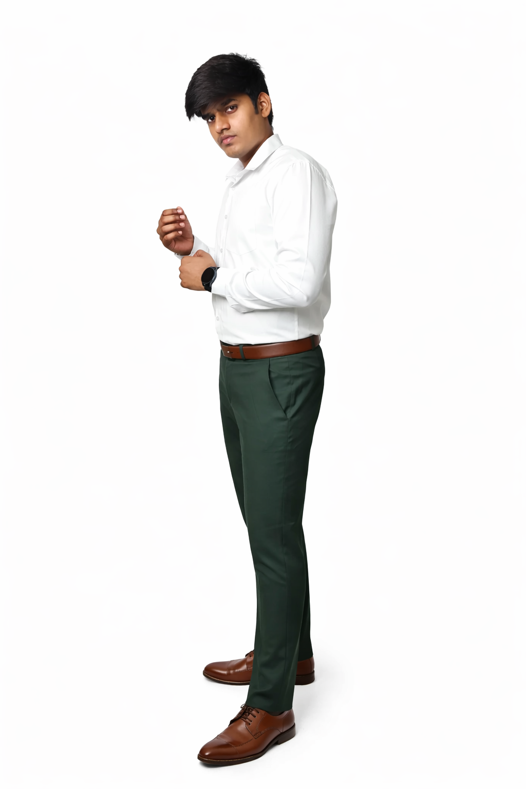Premium White Herringbone Formal Shirt