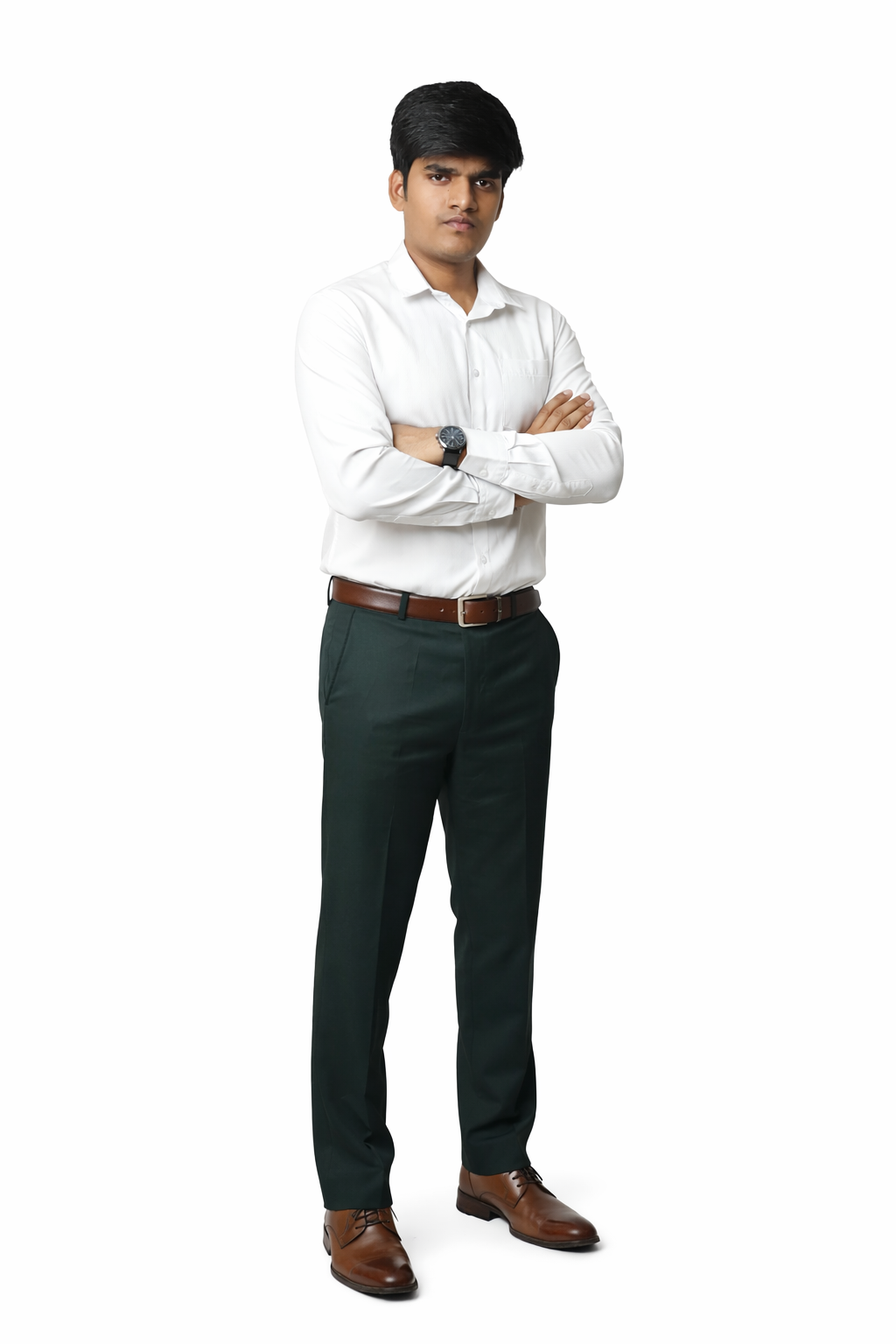 Premium White Herringbone Formal Shirt