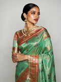 Royal Beige Banarasi Inspired Embroidered Saree