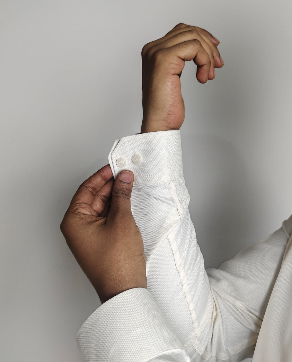 Signature Cream Micro-Texture Formal Shirt