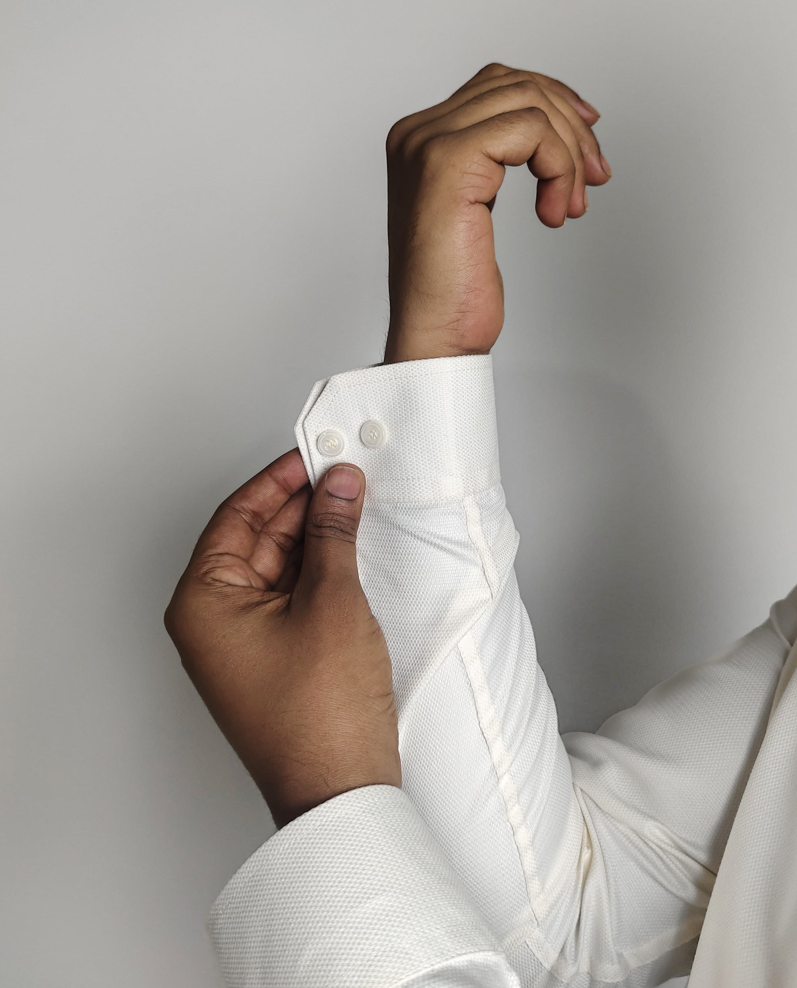 Signature Cream Micro-Texture Formal Shirt