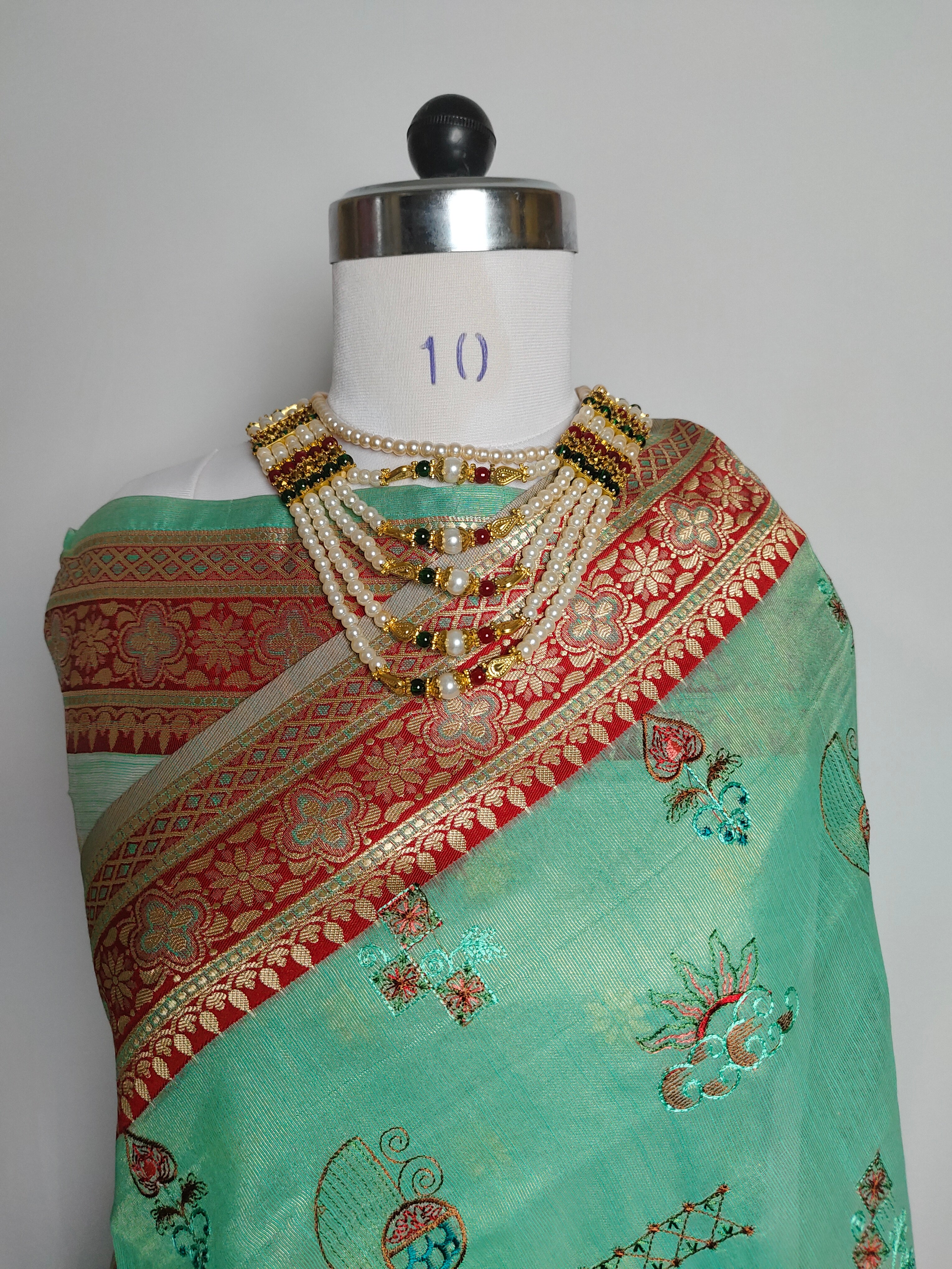 Royal Beige Banarasi Inspired Embroidered Saree