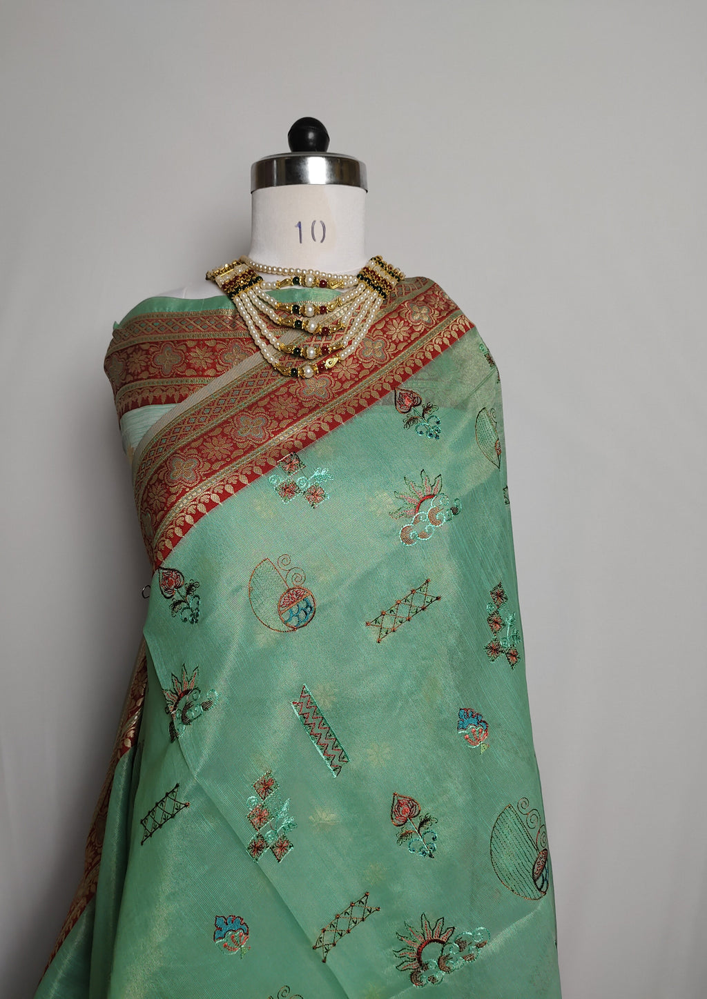 Royal Beige Banarasi Inspired Embroidered Saree