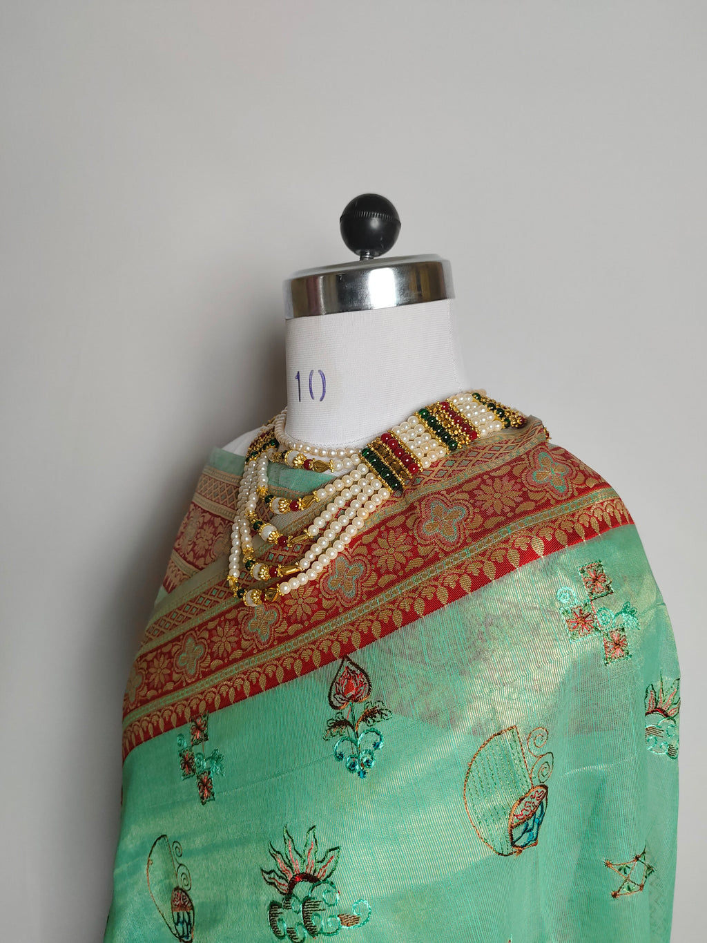 Royal Beige Banarasi Inspired Embroidered Saree