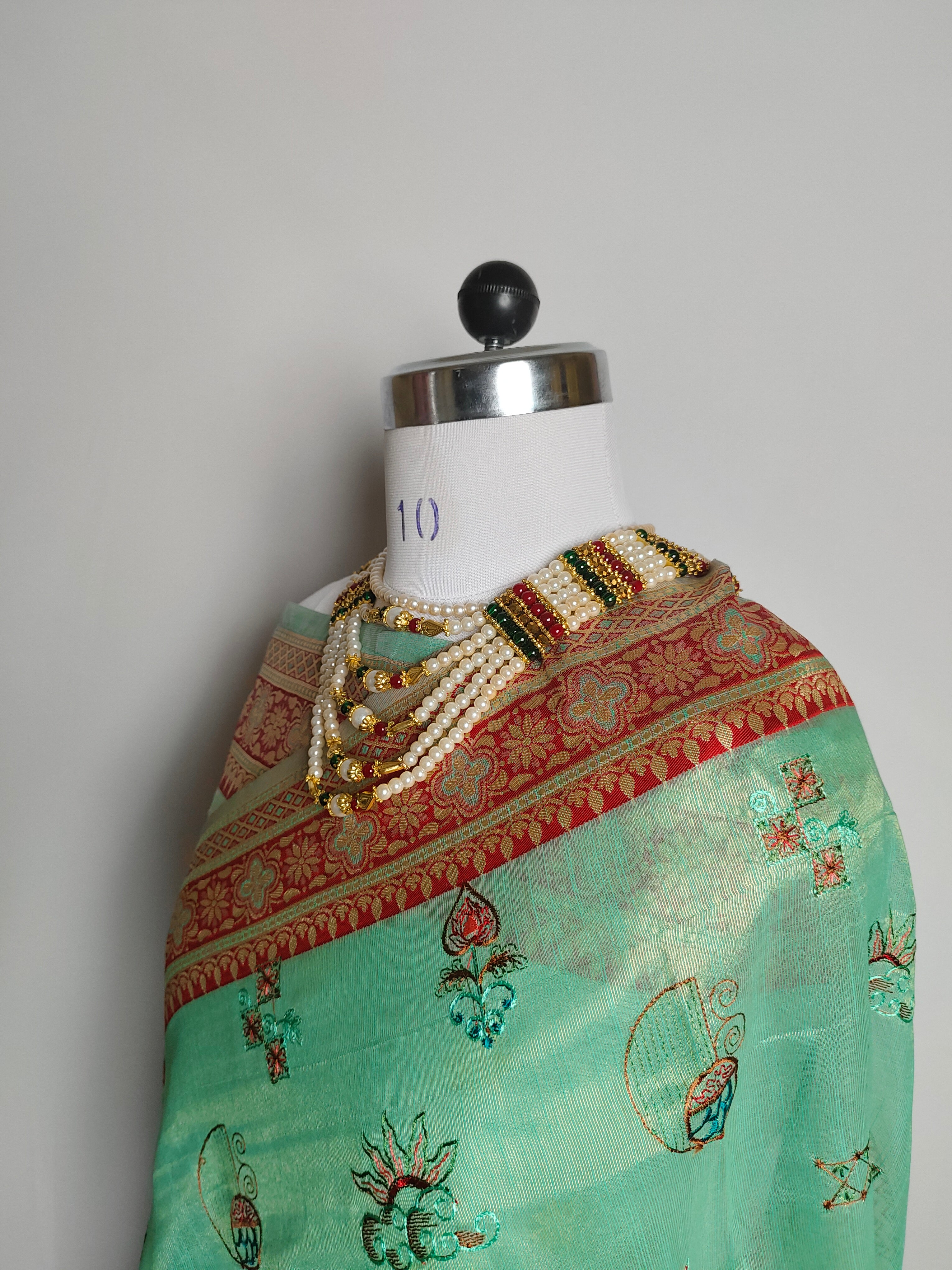 Royal Beige Banarasi Inspired Embroidered Saree