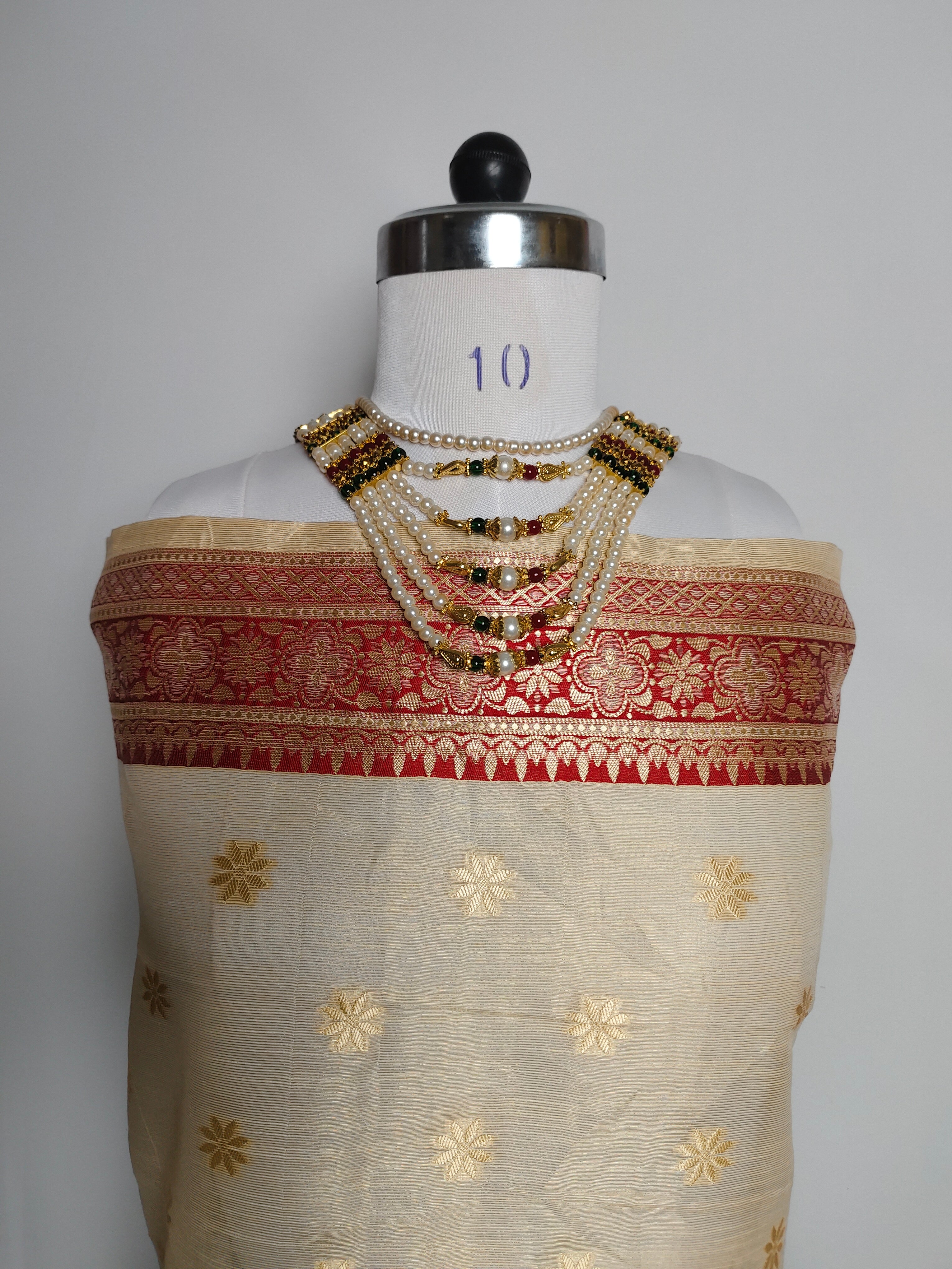 Royal Beige Banarasi Inspired Embroidered Saree