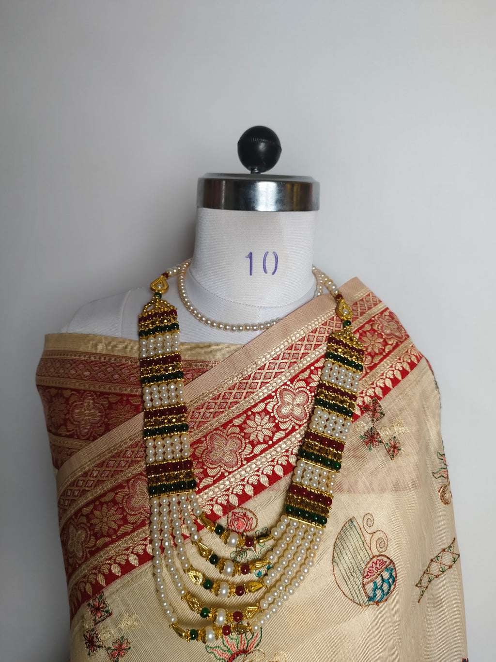 Royal Beige Banarasi Inspired Embroidered Saree