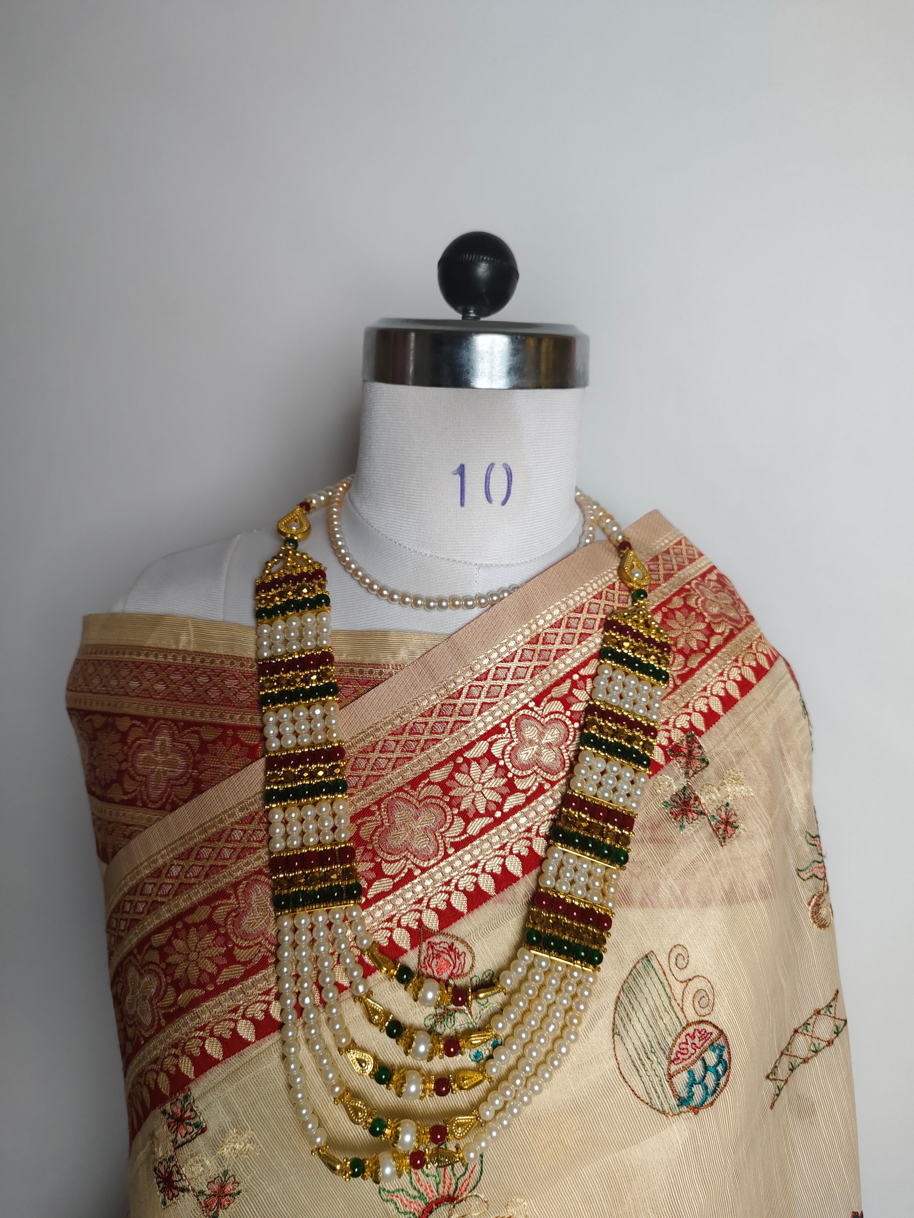 Royal Beige Banarasi Inspired Embroidered Saree
