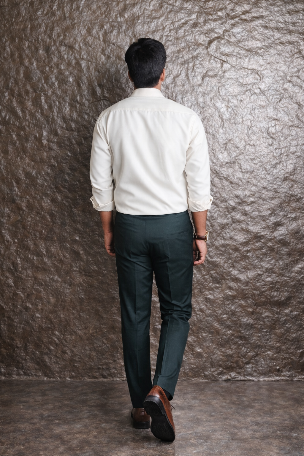 Signature Cream Micro-Texture Formal Shirt