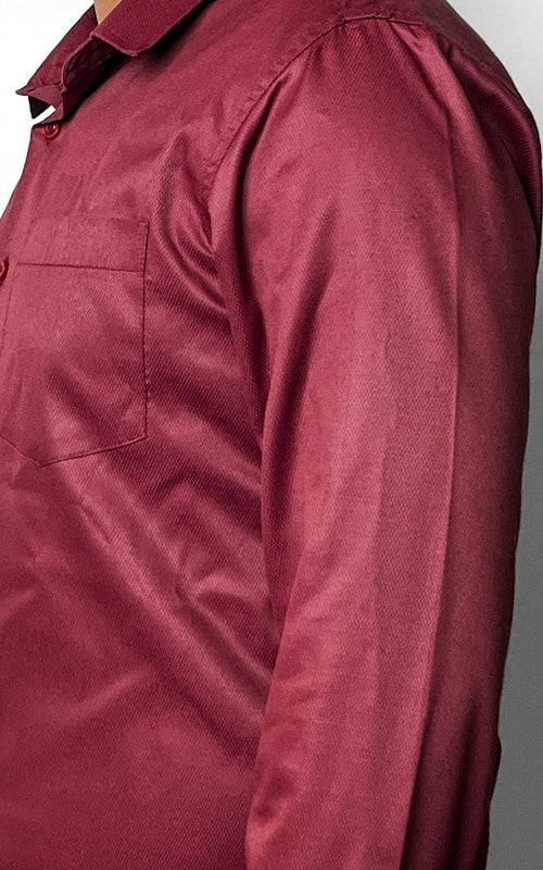 Crimson Rose Micro-Textured Formal Shirt