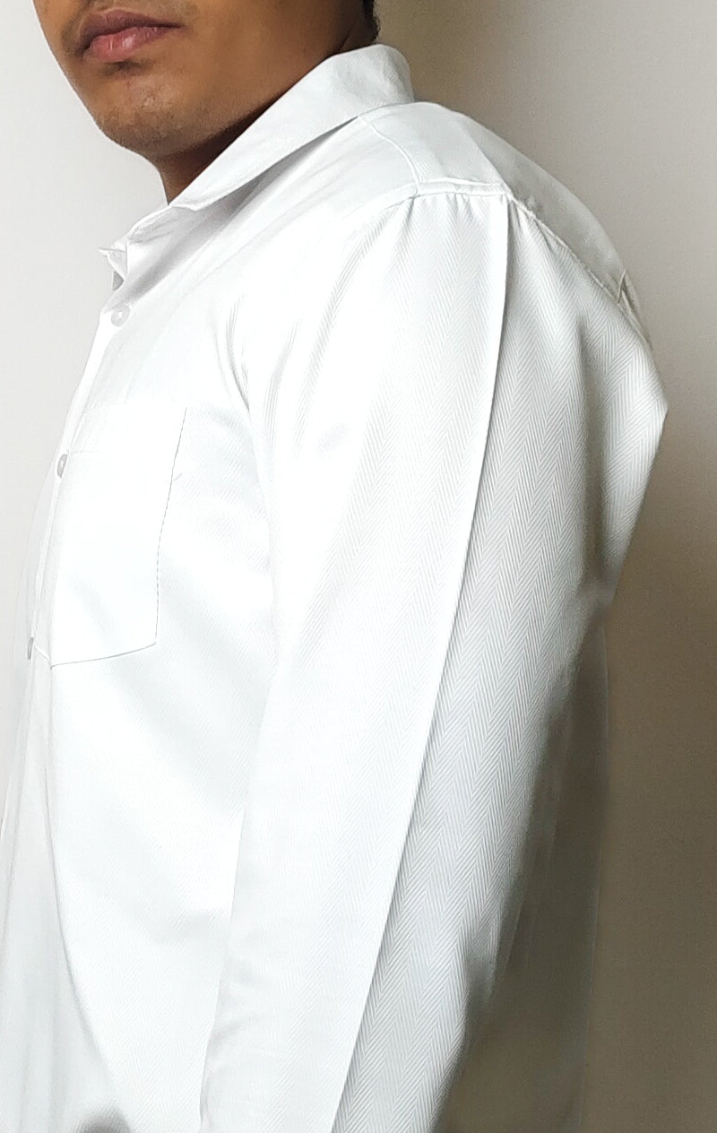 Premium White Herringbone Formal Shirt